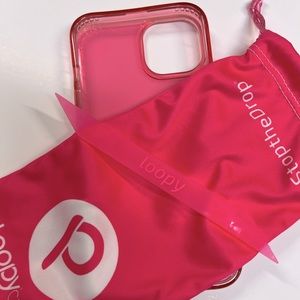 Clear neon pink Loopy Case for iPhone 13